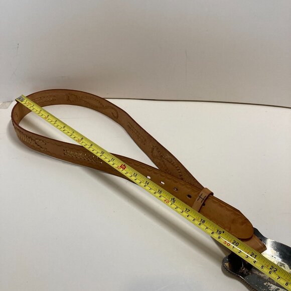 ADM Silversmith Col Texas Lone Star State Belt Buckle 40 Leather Belt Hand Made - Picture 16 of 16